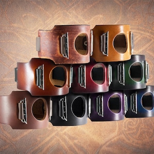 Classic Plain - Handmade Apple Watch Cuff Samsung Smart Watch Cuff Band Solid Full Grain Leather Gift Ultra Galaxy iWatch Dress Formal Dress