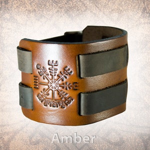 Norse Compass Handmade Leather Cuff Wristband Bracelet - Etsy