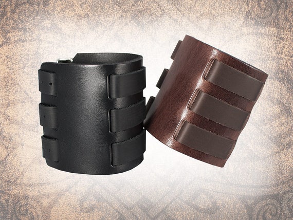 Leather cuffs etsy discount