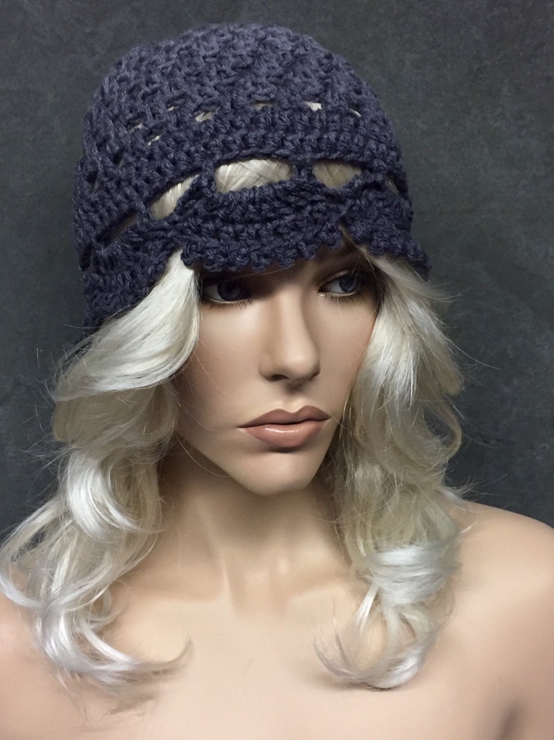 Crochet Juliette Cap,Shades of Gray,Skull Cap, Handmade, Boho,Hippie,Women,Accessories,Vintage-style,Beanie image 1