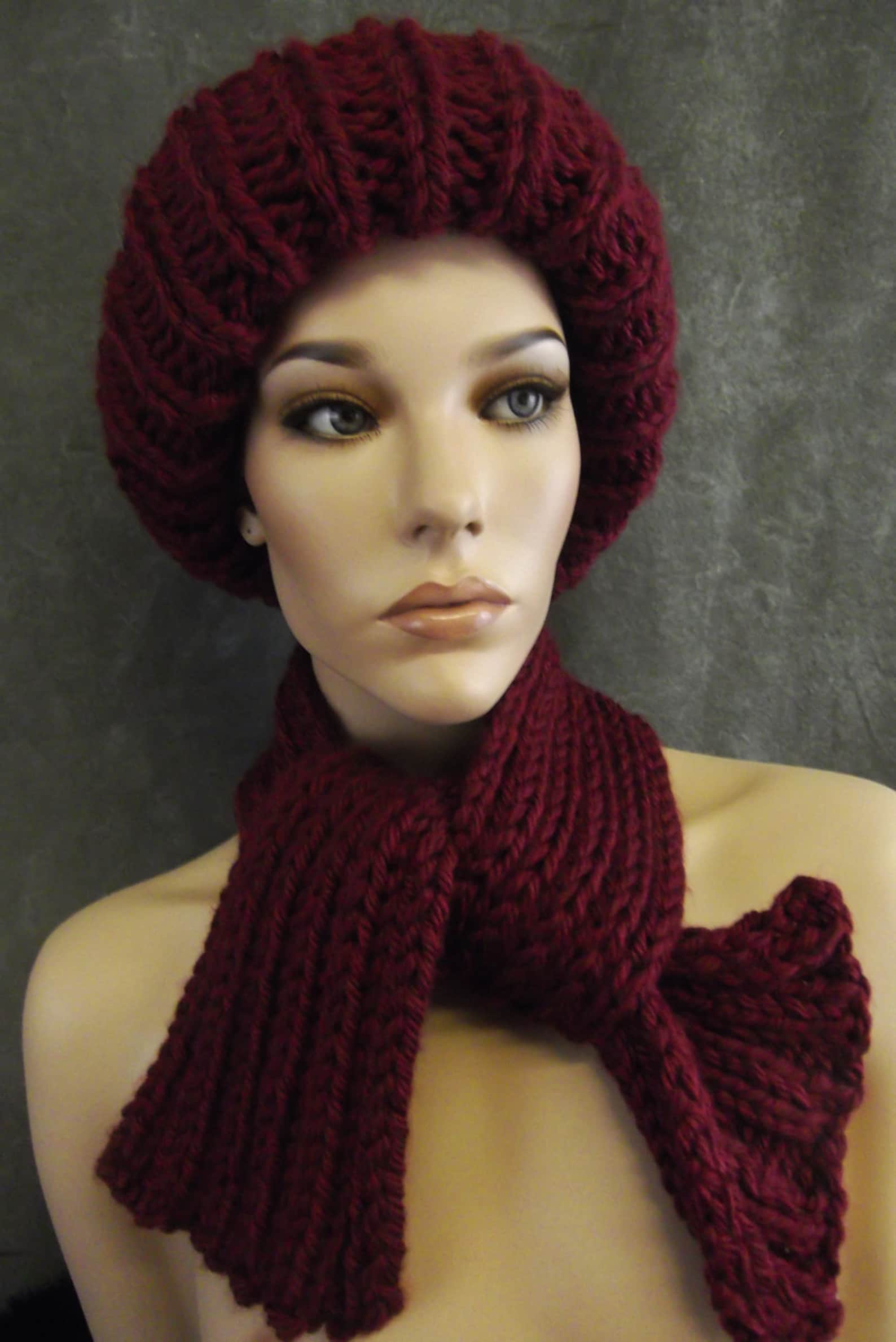 Knit Tobogganknit Scarf Hand Knit Scarf Setaccessories Etsy