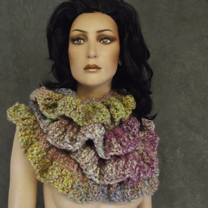 Accessoire, lange sjaal, nekwarmer, gehaakte omslagdoek, dames, winter, meerkleurig,