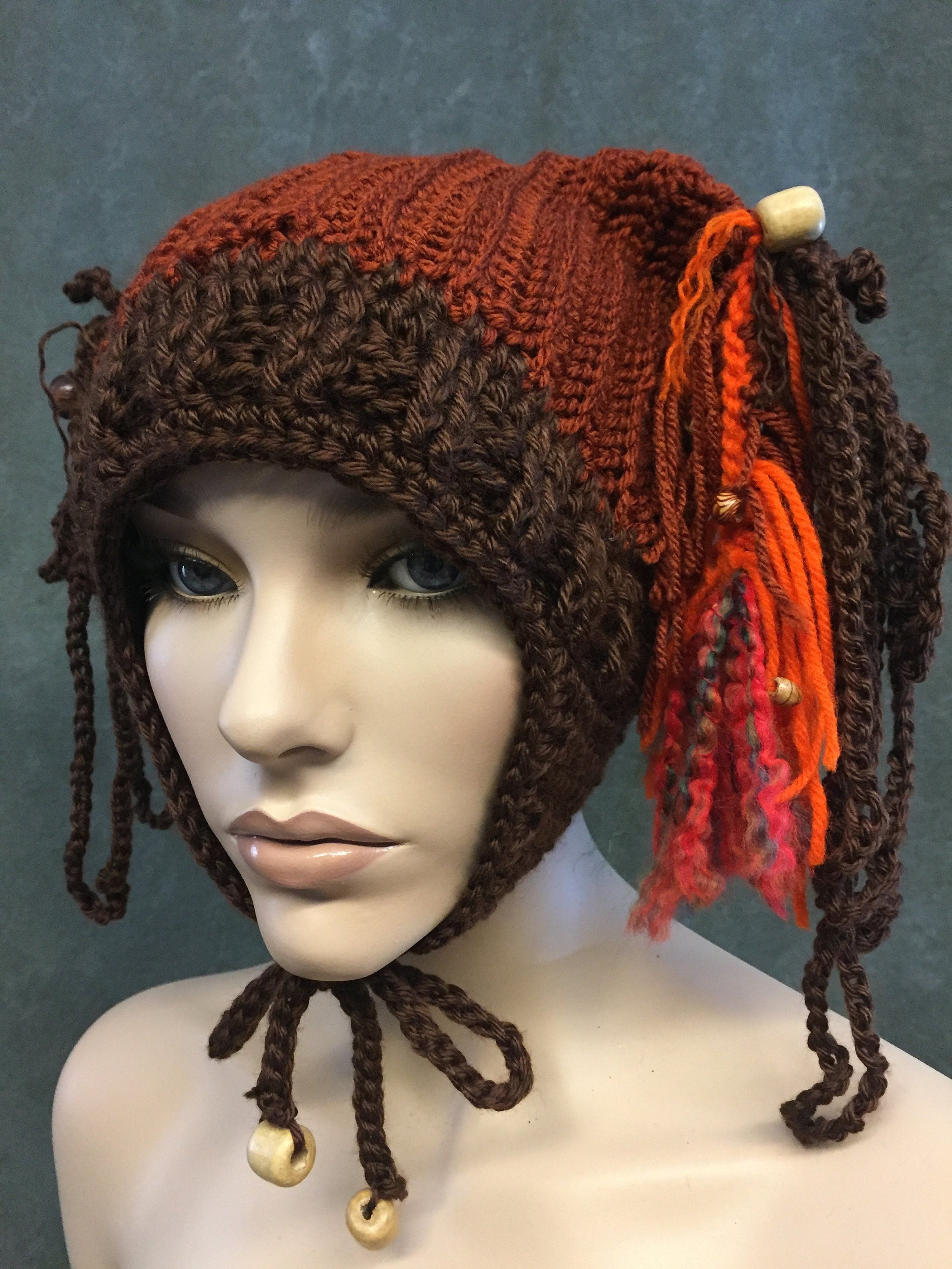 Top Hat with Ear Warmers OOAK Handmade Crochet Free Hand Women\'s One Size How to Crochet an Earflap Hat (Part of a Matching Set  main image 3