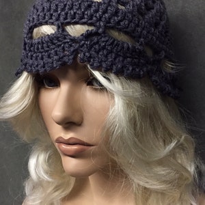 Crochet Juliette Cap,Shades of Gray,Skull Cap, Handmade, Boho,Hippie,Women,Accessories,Vintage-style,Beanie image 2