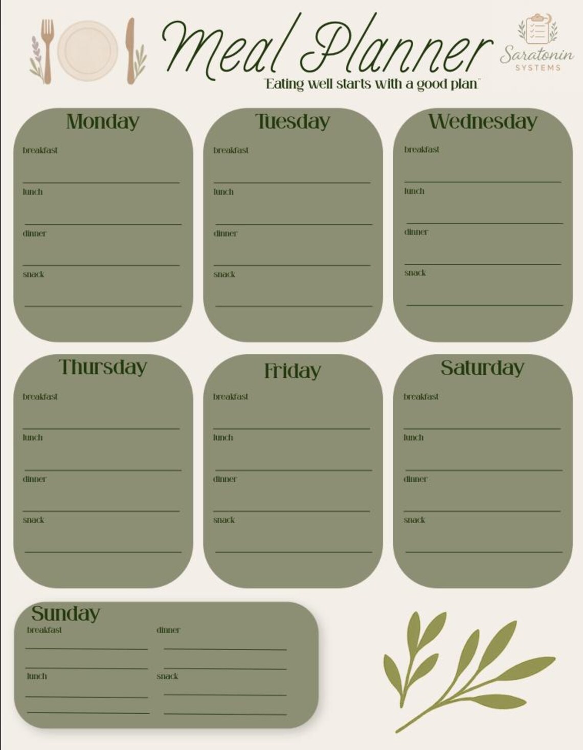 Weekly Meal Planner | Printable Meal Planning Template for Moms