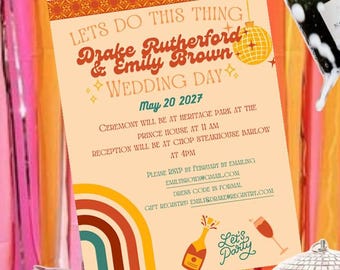 Invitación de boda retro