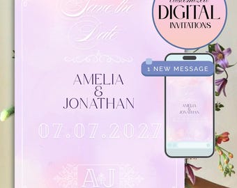 Digital Save the Date Card in Pastel