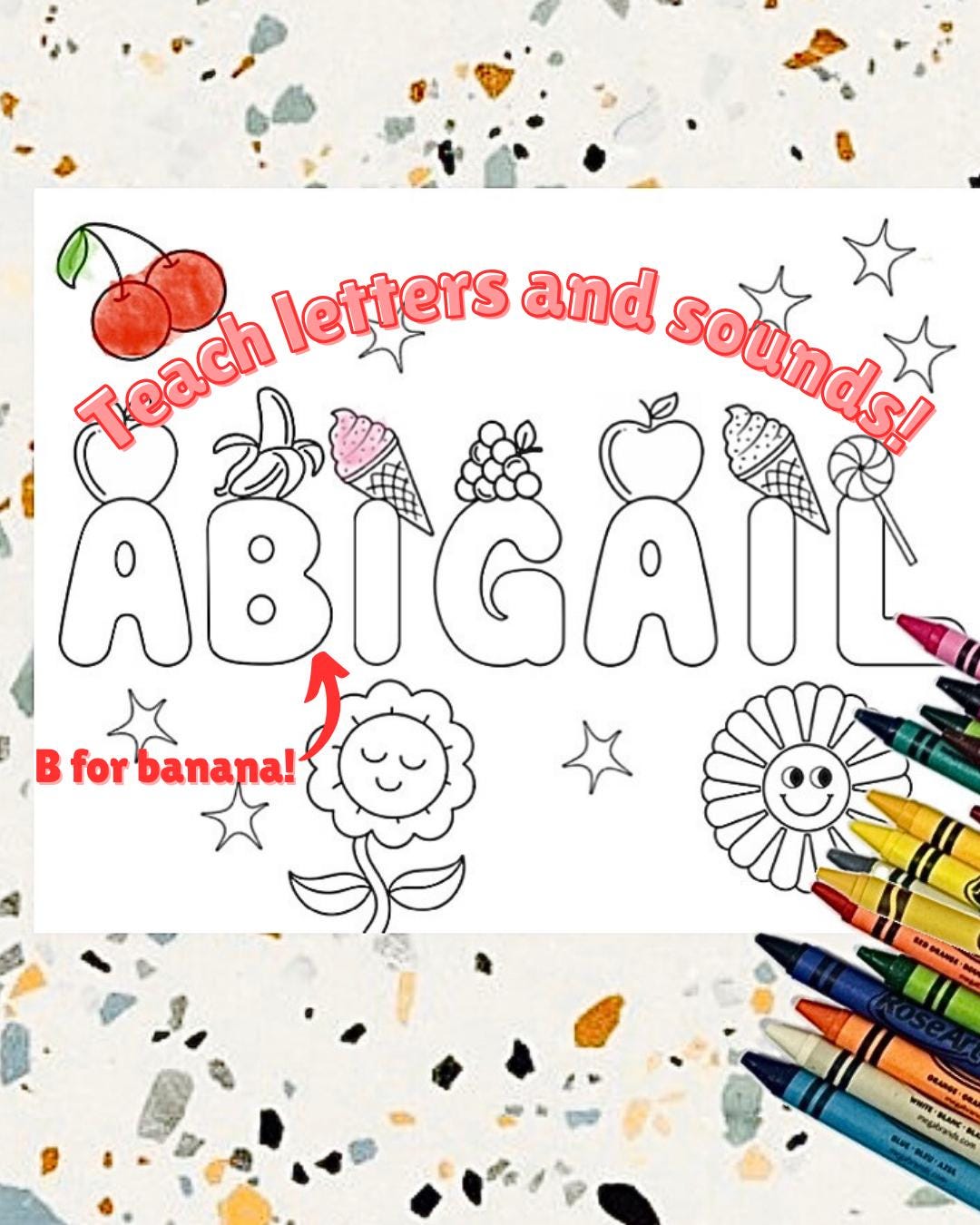 Custom Name Colouring Sheets for Learning Letters - Etsy
