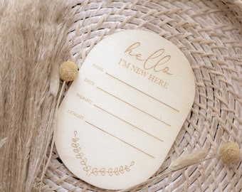 Anuncio de nacimiento Signo de madera Bebé, Anuncio del nombre del bebé, Signo de nombre del hospital, Signo de madera del nombre del recién nacido, Regalo de baby shower para recién nacido