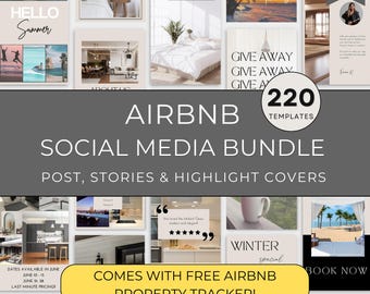 Szablony mediów społecznościowych Airbnb: posty, historie, wyróżnienia (Canva)