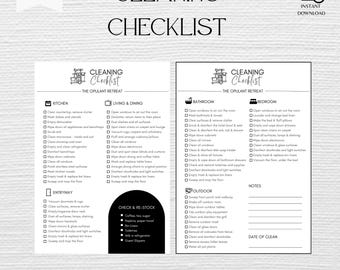 Airbnb Cleaning Checklist: Editable Canva Template (Digital Download)