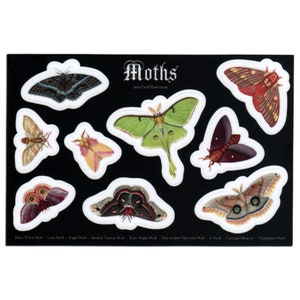 Moths Vinyl Sticker Sheet 4"X6"