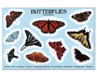 Butterflies Vinyl Sticker Sheet 4"X6"