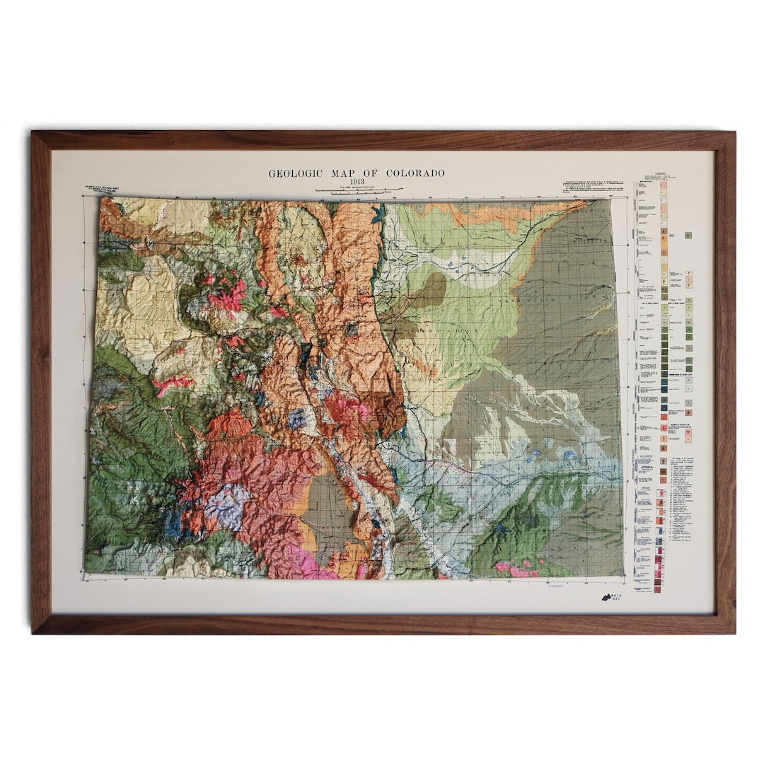 3D Raised Relief Map of Colorado - Etsy