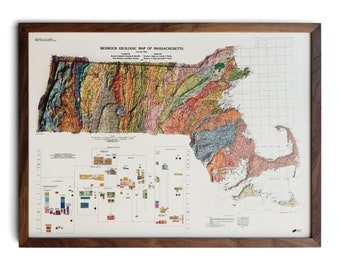 Mapa de Massachusetts de 1983 / Relieve en 3D REAL