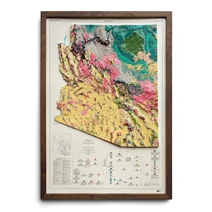 Carte 3D en relief de l'Arizona