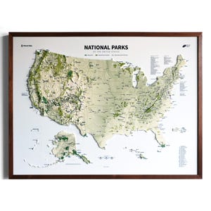 Relief 3D - Carte des parcs nationaux