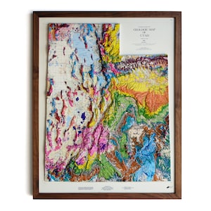 1980 Utah Map | REAL 3D Raised Relief