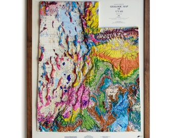 Mapa de Utah de 1980 / Relieve en 3D REAL