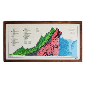 1979 Virginia Karte | ECHTES 3D Relief