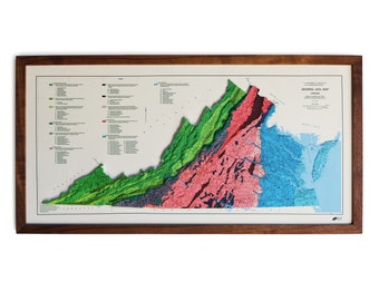 Mapa de Virginia de 1979 / Relieve elevado en 3D REAL