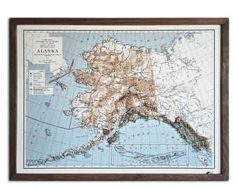 Mapa de Alaska de 1942 / Relieve real en 3D