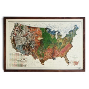 Carte des Etats-Unis en relief 3D
