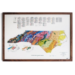 1985 North Carolina Karte | ECHTES 3D Relief