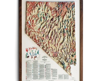 Mapa de Nevada de 1978 / Relieve en 3D REAL