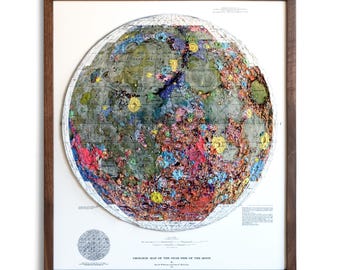 Mapa geológico lunar / Relieve real en 3D