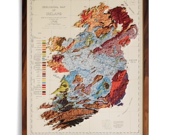 Mapa de Irlanda de 1962 / Relieve en 3D REAL