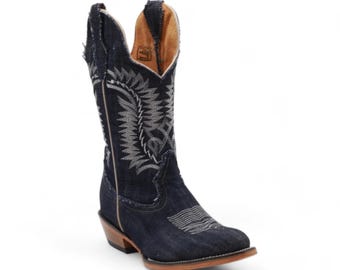 Sadie Women's Denim Leather Boots