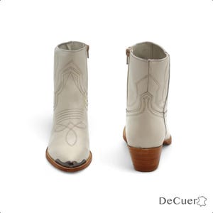 Bottes de cowgirl blanches en cuir pour femmes | Bottes western pour femmes | Bottes de rodéo | Botas Vaqueras Mujer image 6