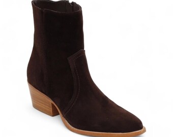 Texana Women's Brown Leather Short Western Fashion Boots