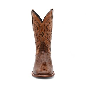 Minnesota Men's Camel Lizard Print Leather Boots image 4