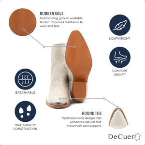 Bottes de cowgirl blanches en cuir pour femmes | Bottes western pour femmes | Bottes de rodéo | Botas Vaqueras Mujer image 3