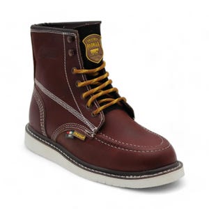 Men's Shedron Leather Work Boots | Slip Resistant Work Boot for Men | Short Ranch Work Boot | Botas de Trabajo Hombre