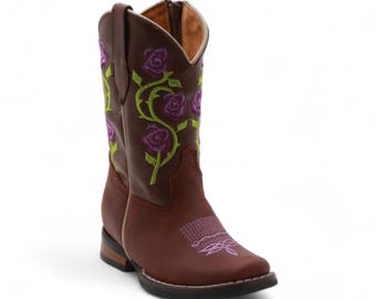 Botas de cuero marrón para niños Abigail
