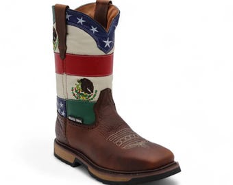 MENS Authentic LEATHER Roper Pull on Establo WORK Boots - Etsy display picture 3