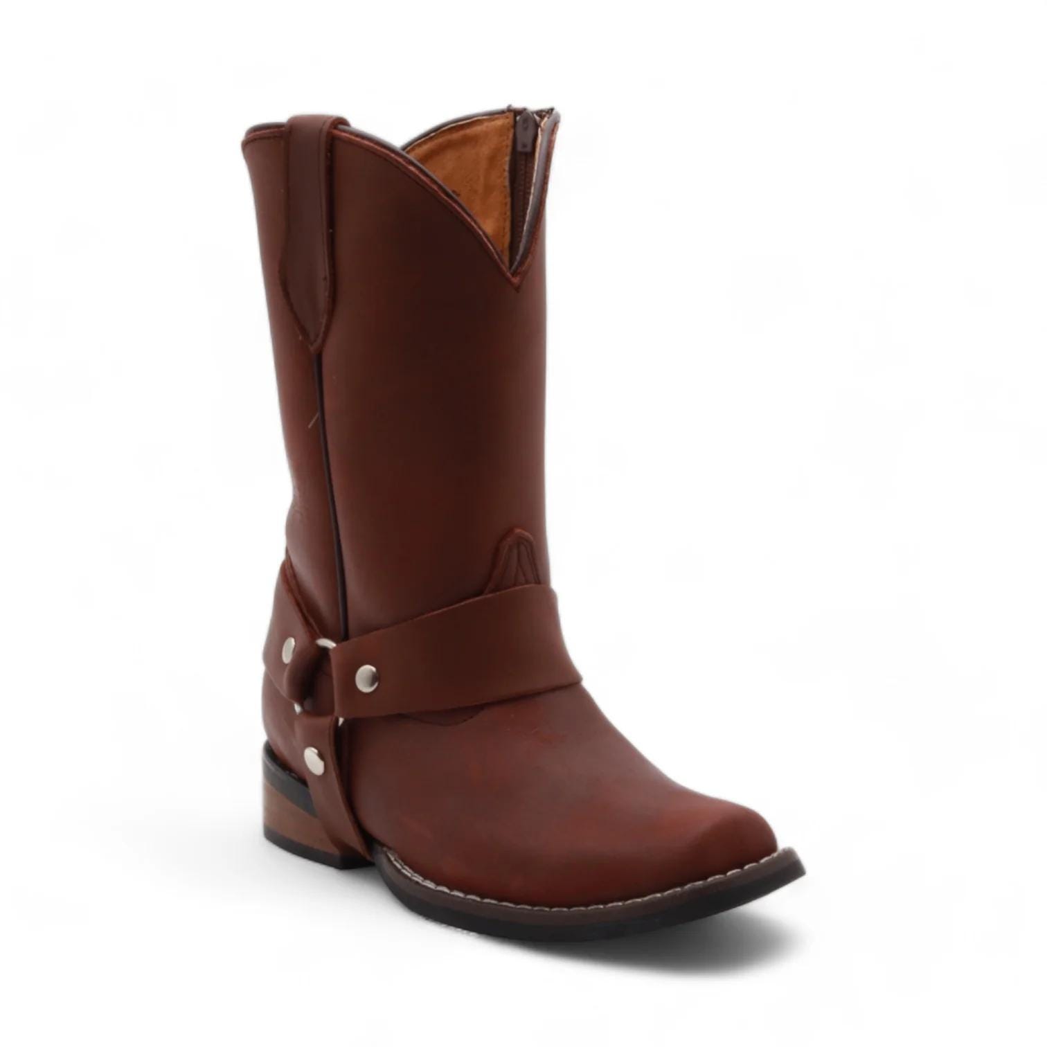 Kids Brown Mexican Leather Cowboy Boots Western Boot for Little Boys…