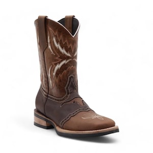 Longhorn Men's Camel Leather Boots image 1
