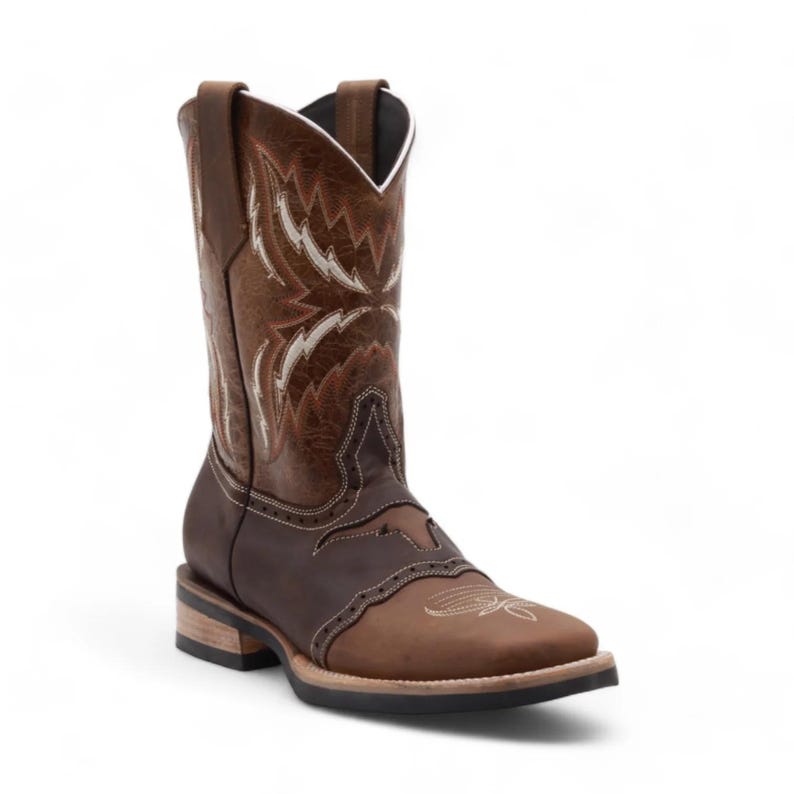 Longhorn Men's Camel Leather Boots image 1