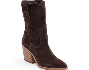 Women's Brown Suede Ankle Boots | Fashion Boot for Women | Heeled Ankle Boot | Botas de Mujer