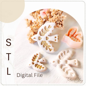 Bird Clay Cutter STL File: Polymer Clay Earring Design (Digital Download, 20-35mm Sizes Available)