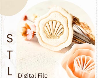 Organic Shell Polymer Clay Cutter STL File: 3D Printer Earring Design (Digital Download)