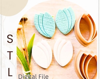 Petals Polymer Clay Cutter STL File: 3D Printer Earring Design (Digital Download)
