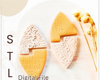 Geometric Polymer Clay Cutter Set STL File: Earring Clay Cutters (Instant Download, 50mm)