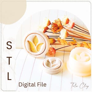 File STL per taglierina per argilla con goffratura floreale: design per orecchini in argilla polimerica (download digitale)