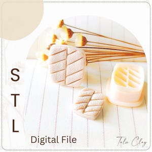 File STL per taglierina per argilla con goffratura geometrica: design di orecchini in argilla polimerica (download digitale)