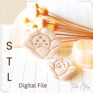 File STL per taglierina per argilla con goffratura floreale: design per orecchini in argilla polimerica (download digitale)